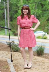 Ditsy Floral Dress & Blue Sunglasses