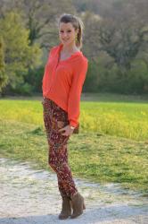 Outfit of the day: Ethnic and Orange for my evening look
