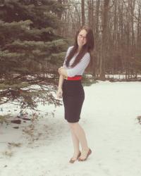 Nautical pencil skirts.