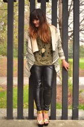Leather Leggings and Gold Plated Shoes