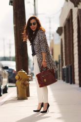 Friday in Leopard Jacket and White Jeans