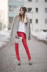 Red  Leather Pants 