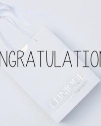 AND THE CLINIQUE GIVEAWAY WINNERS ARE...