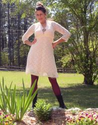 Pink Lace Dress, New Gray Hat, and Alice in Wonderland