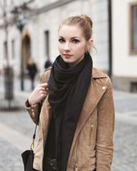 beige suede jacket