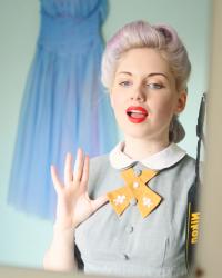 hair rolls and lady ties