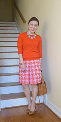 Orange & Herringbone