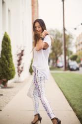 Printed Denim with White