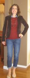Burgundy, Chambray, Boyfriend Jeans and Book Review of Freakonomics