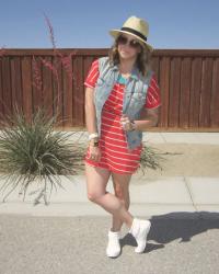 Coachella Day 2: Stripes, Booties, & Panama Hat