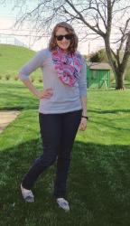 Casual Friday: Grey Sweater + Pink Scarf remix