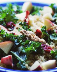 Vegetarian Dinner: Quinoa, Kale and Apple Harvest Salad