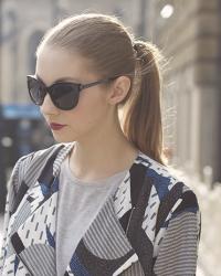 patterned biker jacket