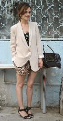 Long blazer over shorts