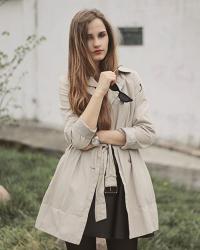 Beige trench coat