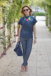 Baroque pants & nude pumps