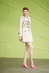 462 nude coat and wine dress