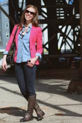 Chambray and a Pink Blazer