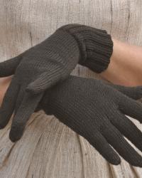 Charcoal knitted gloves