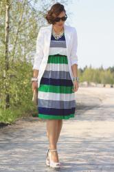 striped midi dress