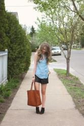 chambray and leather