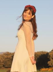 PLUMETI DRESS AND CROWN OF FLOWERS