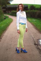 Reiss Neon Skinnies & The Perfect White Shirt