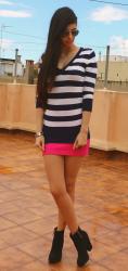 Pink and navy