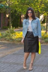 The leather pencil skirt