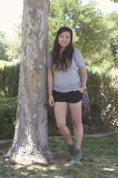 LEATHER SHORTS & NIKE SKY HIGH