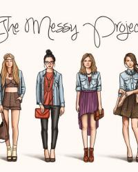 The Messy Project - Coral Stripes & Leather