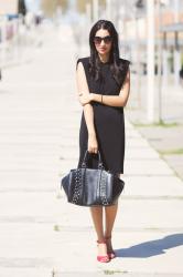 LBD and red shoes