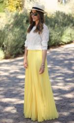 Embroidered Blouse & Pleated Skirt
