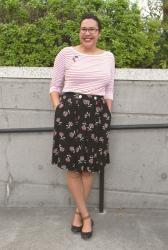 How I Wear My Floral: With Stripes & A Little Shine