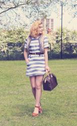 A Joules Dress, Summer Sun and Tan Leather