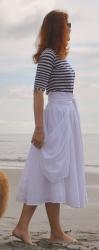 Navy and white striped Tshirt; 6 different ways
