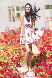 Flower printed dress