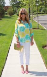 Banana Republic Milly Collection Medallion Print Top