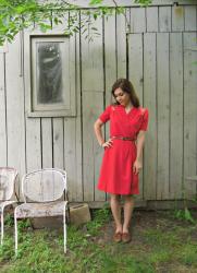 Completed: 40s Wool Crepe Wrap Dress