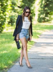 High Waist Shorts & Cheetah Pumps