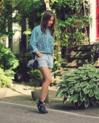 FRINGED DENIM