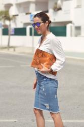 Ripped : DENIM SKIRT