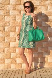 Green and Camel Dress