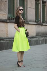 Neon midi skirt