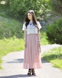 ...Long Pink Skirt...