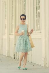 Hot Weekend: Summer Braid + Mint Lace Dress