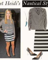 Celebrity Style - Heidi Klum In Black & White Stripes