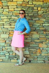 Chambray Dots and Pink