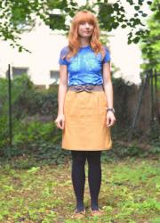 Blue Shirt and Yellow Skirt