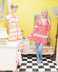 floral coral and powder blue